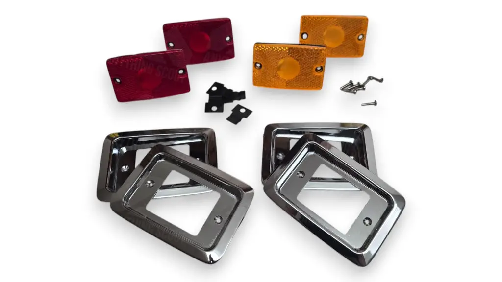 Premium Red And Amber Side Marker Complete Set - Metal 1
