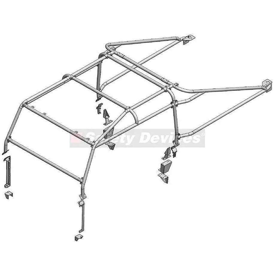 Safety Devices Defender 130 Double Cab Pickup 6-Point External Roll Cage 1