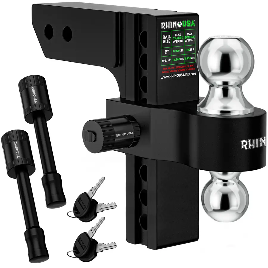 Rhino Usa 8In Heavy Duty Drop Hitch - 2In (Black) | Rg-Htdrop28-Blk 1