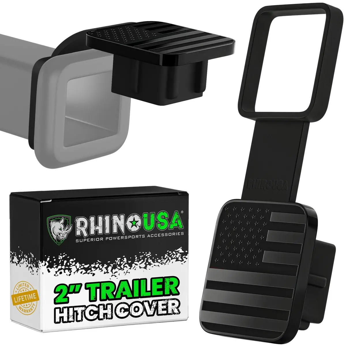 Rhino Usa 2In American Flag Hitch Cover - Black | To-Htcvrusa-Blk 1