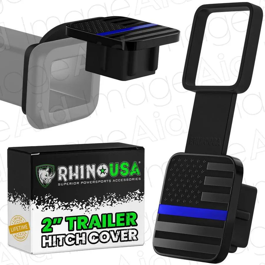 Rhino Usa 2In American Flag Hitch Cover - Black & Blue | To-Htcvrusa-Blu 1