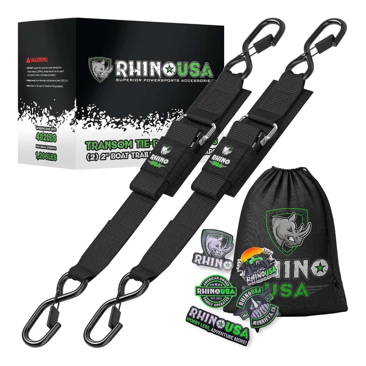 Rhino Usa Transom Straps For Boat Trailer (Pair) | Rno-Trnsm-Strps 1