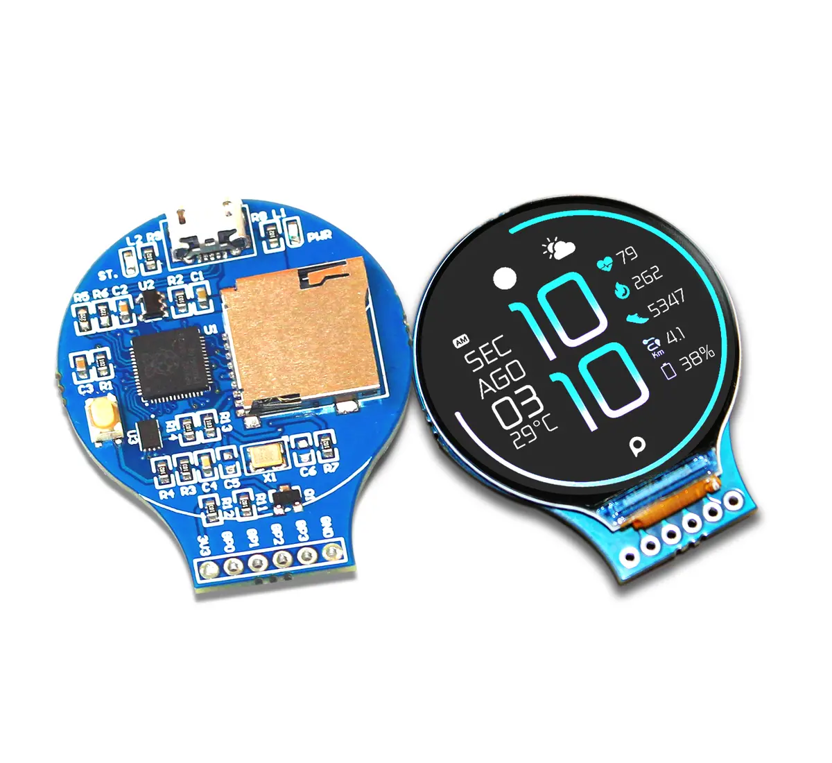 Roundy - Round Lcd Board Based On Rp2040/Esp-12E 1