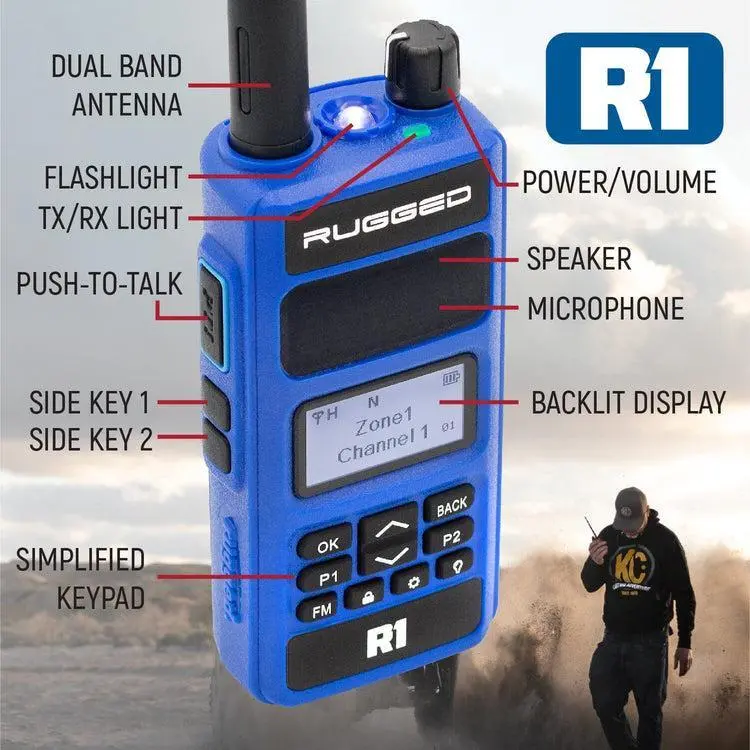 Rugged Radios R1 Ready Pack - Rugged R1 - Business Band Two Way Handheld Radios - Digital And Analog | R1-Ready-Pack 2