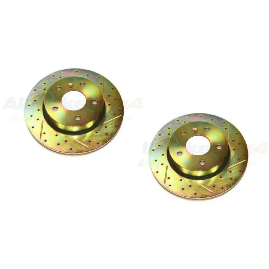 Front Brake Rotor Disc Set Cross Drilled 1