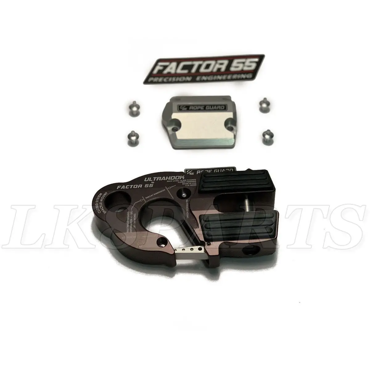 Factor 55 Gray Ultrahook Winch Hook & Rope Guard Combo 1
