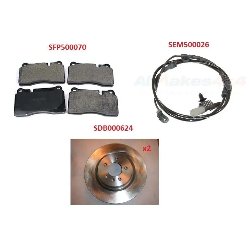 Front Brake Rotor Disc Set Pads & Sensor 1