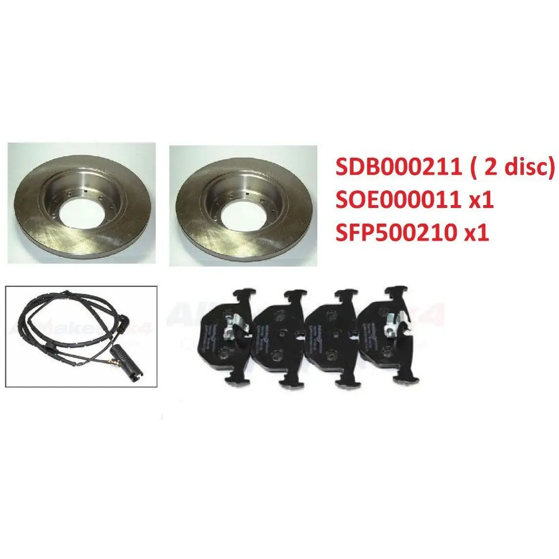 Rear Brake Rotor Disc Pads With Sensor 1