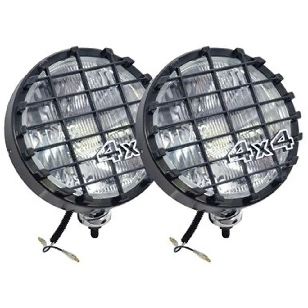 Black 8" Light Halogen 100W 12 V Driving Lamp Set With Grilles 1