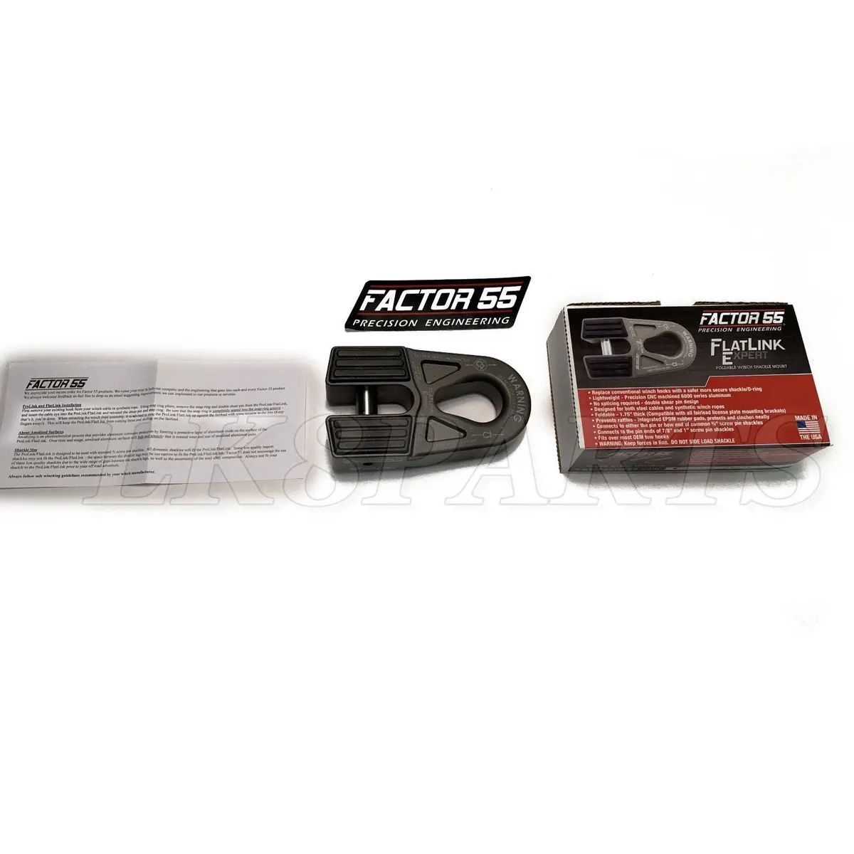 Factor 55 Gray Flatlink "E" Expert Shackle Mount Assembly 00080-12 1