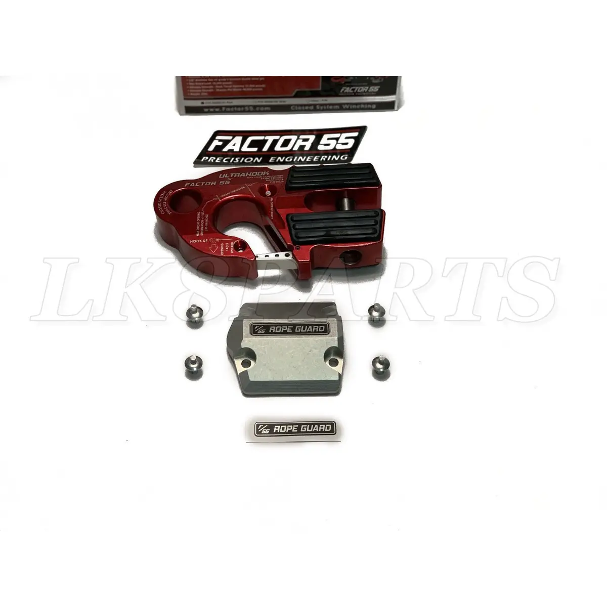 Factor 55 Red Ultrahook Winch Hook & Rope Guard Combo 1