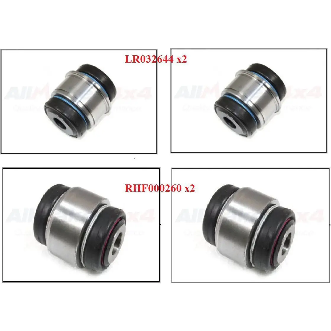 Rear Knuckle Upper & Lower Bushing Set X4 Genuine 1