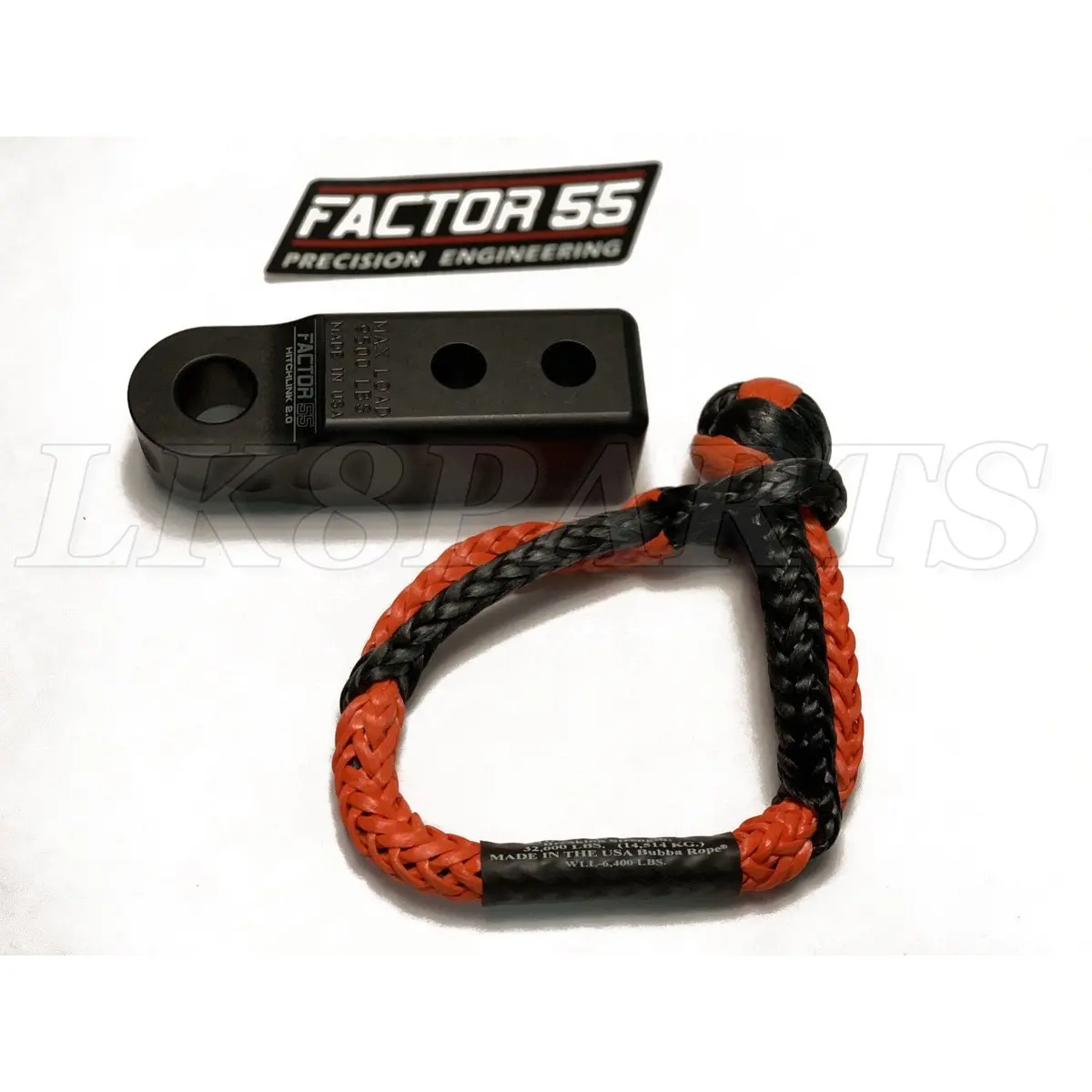 Factor 55 Black Aluminum Hitchlink 2.0 & Soft Shackle Mount For 2" Receiver 1