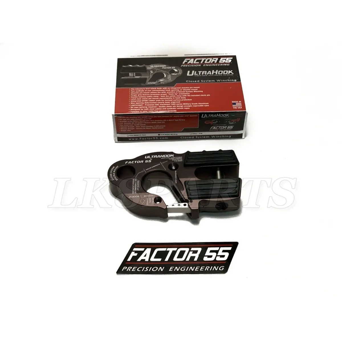 Factor 55 Gray Ultrahook Winch Hook For Up To 3/8" Winch Cable Or Synthetic Rope 1