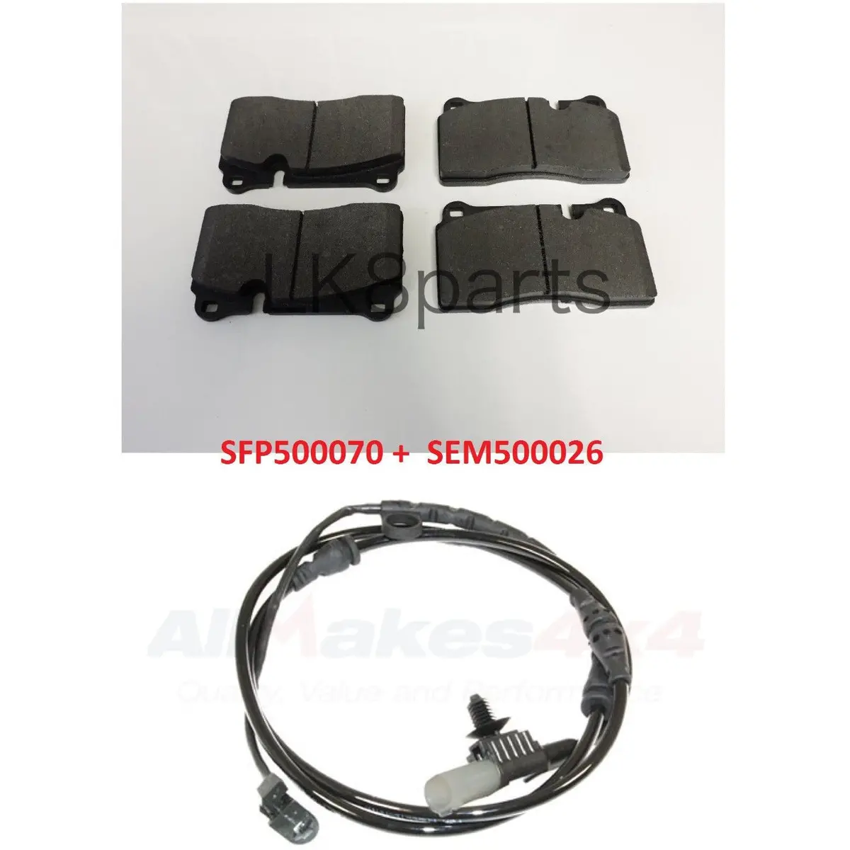 Front Brake Pads & Sensor Set Kit 1