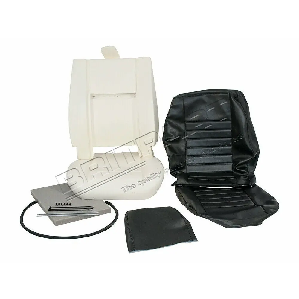 Black Vinyl Outer Seat Re-Trim Kit W/O Glue 1
