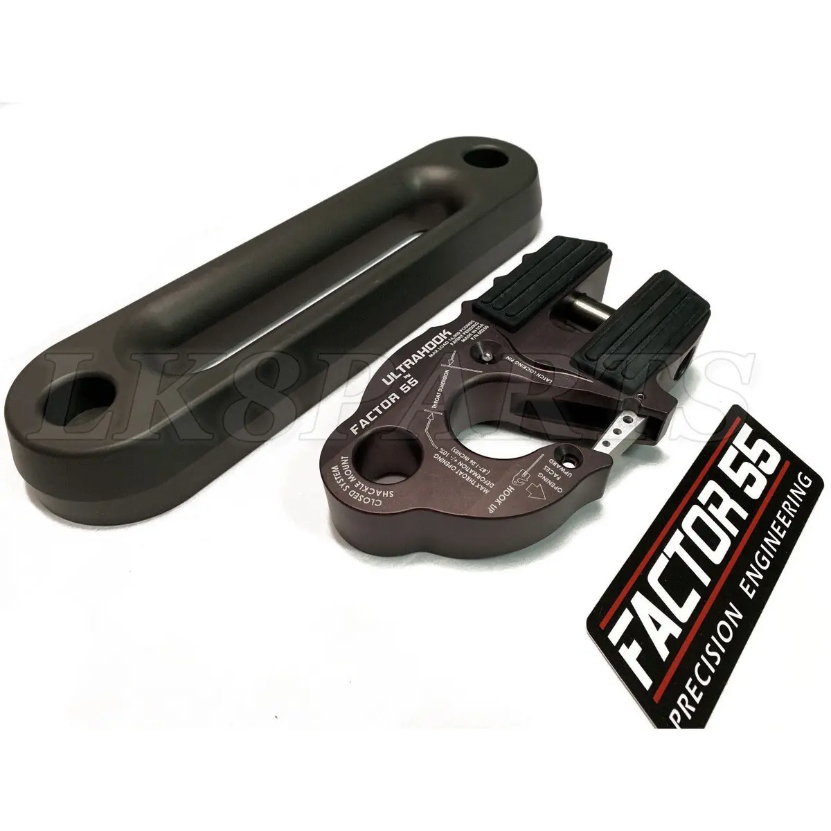 Factor 55 Gray Ultrahook Winch Hook & Fairlead For Synthetic Rope Combo 1