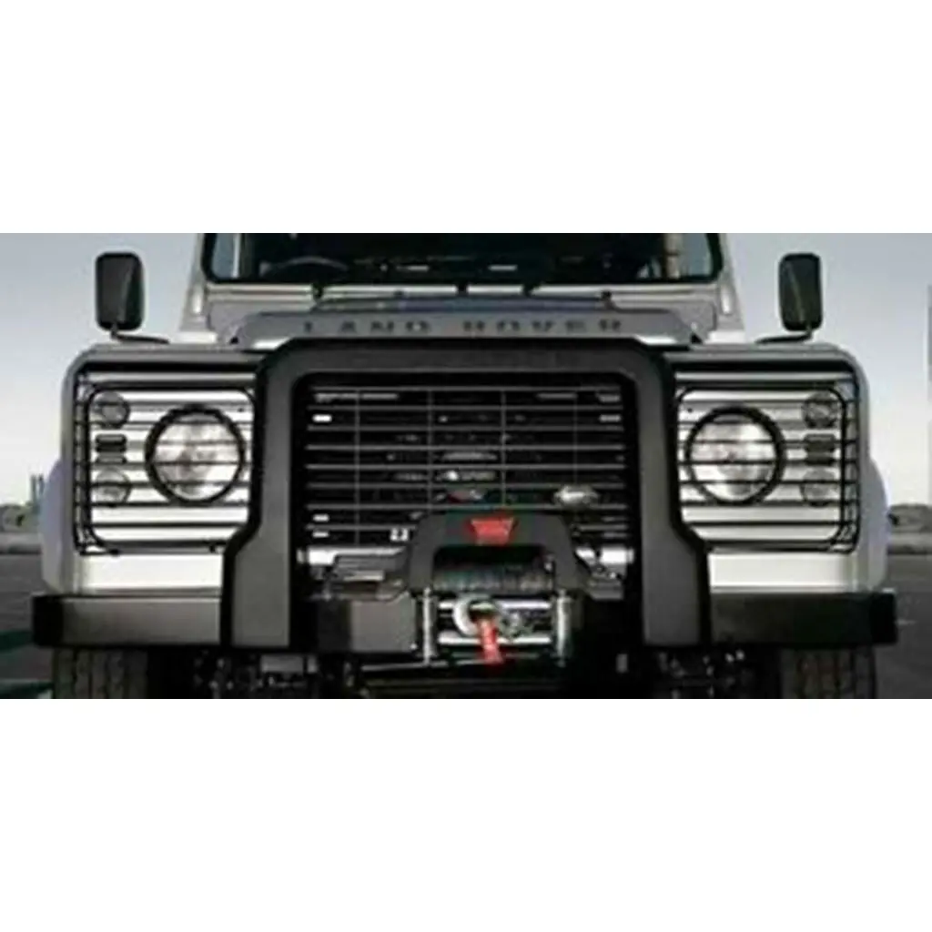 Black Metal Hinged Front Lamp Guard Kit Pair 1