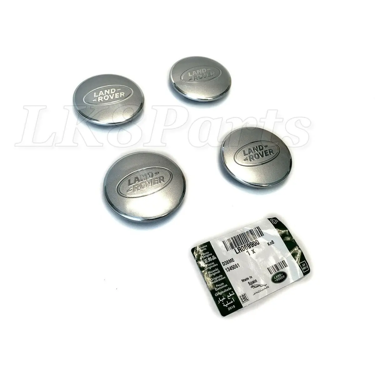 Polished / Matte Silver Wheel Center Caps Genuine Set Of 4 1
