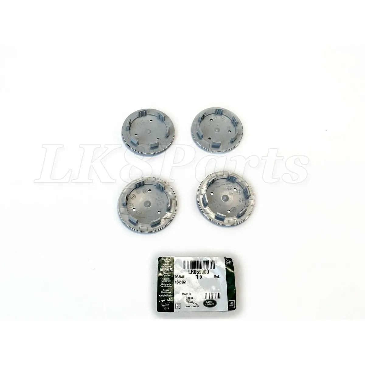 Polished / Matte Silver Wheel Center Caps Genuine Set Of 4 2