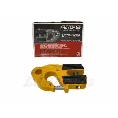 Factor 55 Yellow Ultrahook Winch Hook For Up To 3/8" Winch Cable Synthetic Rope 1