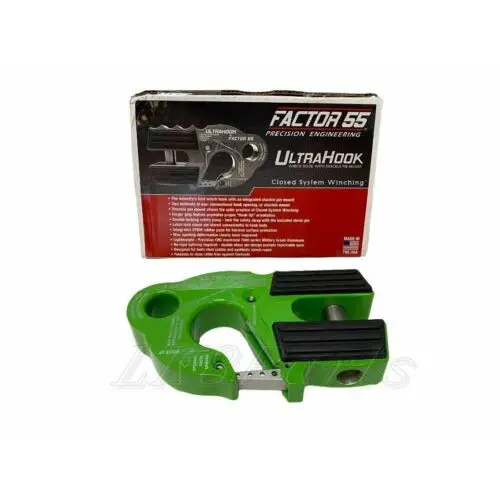 Factor 55 Green Ultrahook Winch Hook For Up To 3/8" Winch Cable Synthetic Rope 1