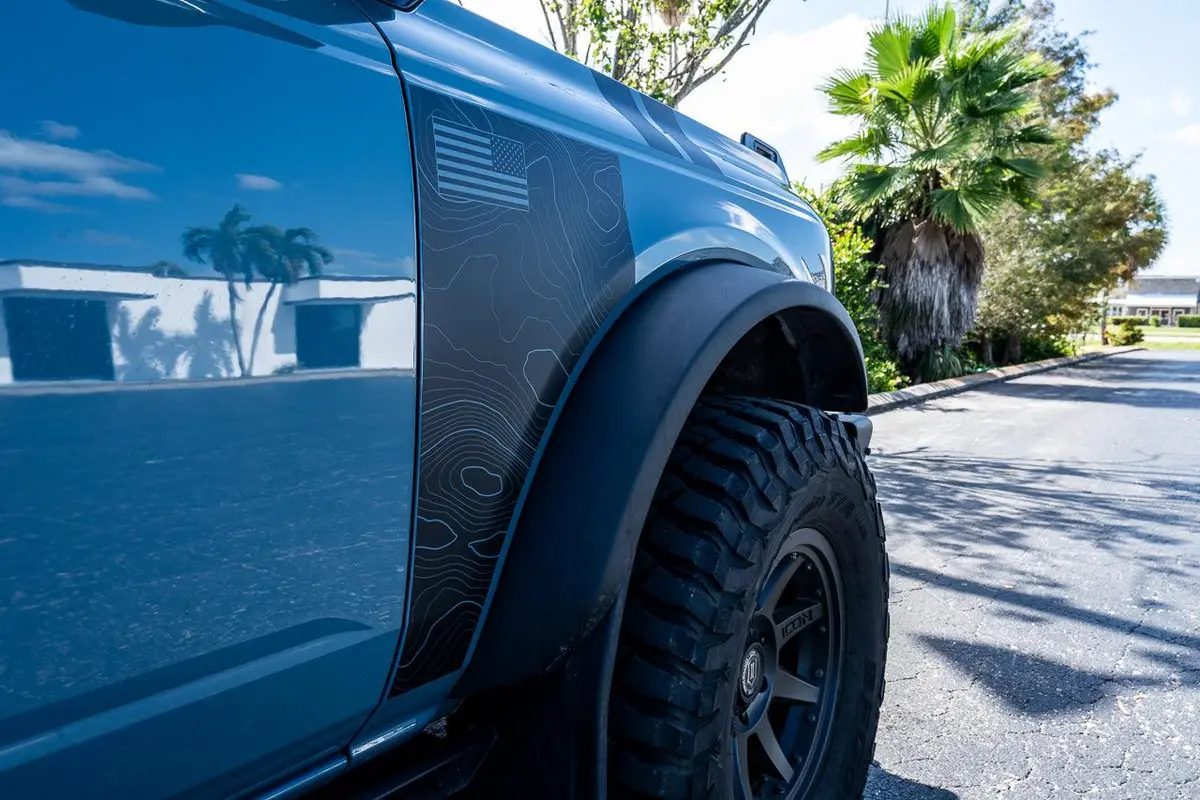 Topo American Flag Fender Overlays (Clear) - 2021+ Bronco 1
