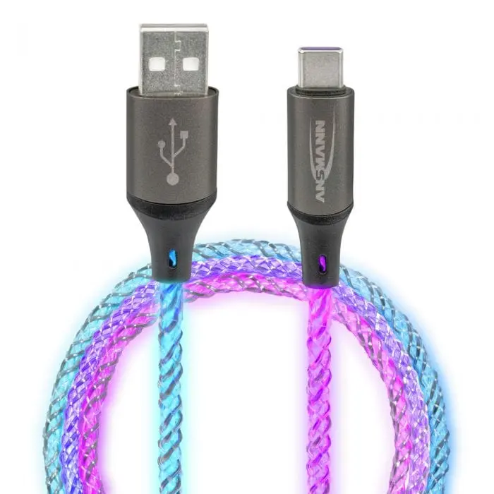 Usb-A To Usb Type-C Cable With Rgb Led Lighting (1M) 1