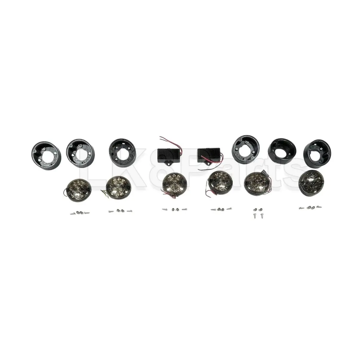 Da1143sm-Wipac 95Mm Nas Style Rear Led Upgrade Kit Smoked Fits Defender 1