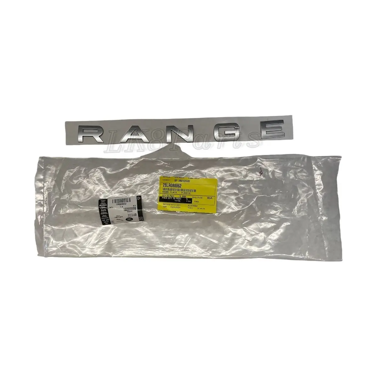 Hood Decal Sticker Lettering "Range" Emblem Silver Genuine 1