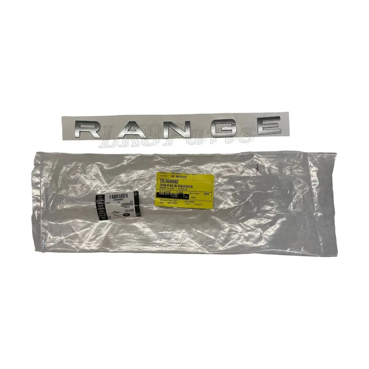 Hood Decal Sticker Lettering "Range" Emblem Silver Genuine 2