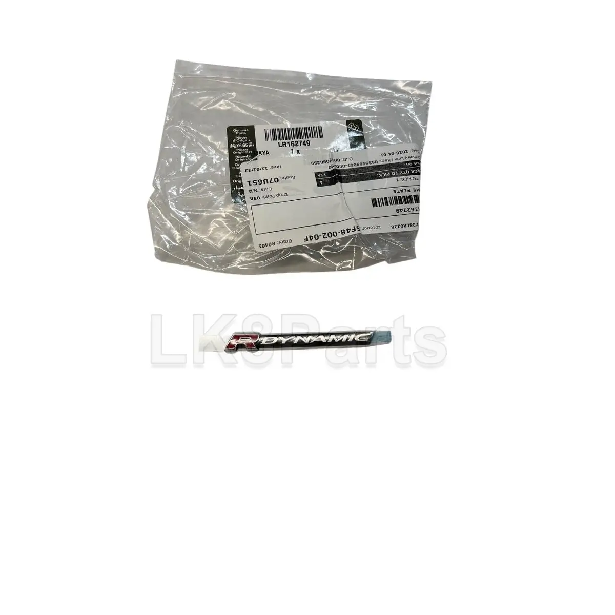 Lr162749-R Dynamic Right Wing Badge Emblem 1