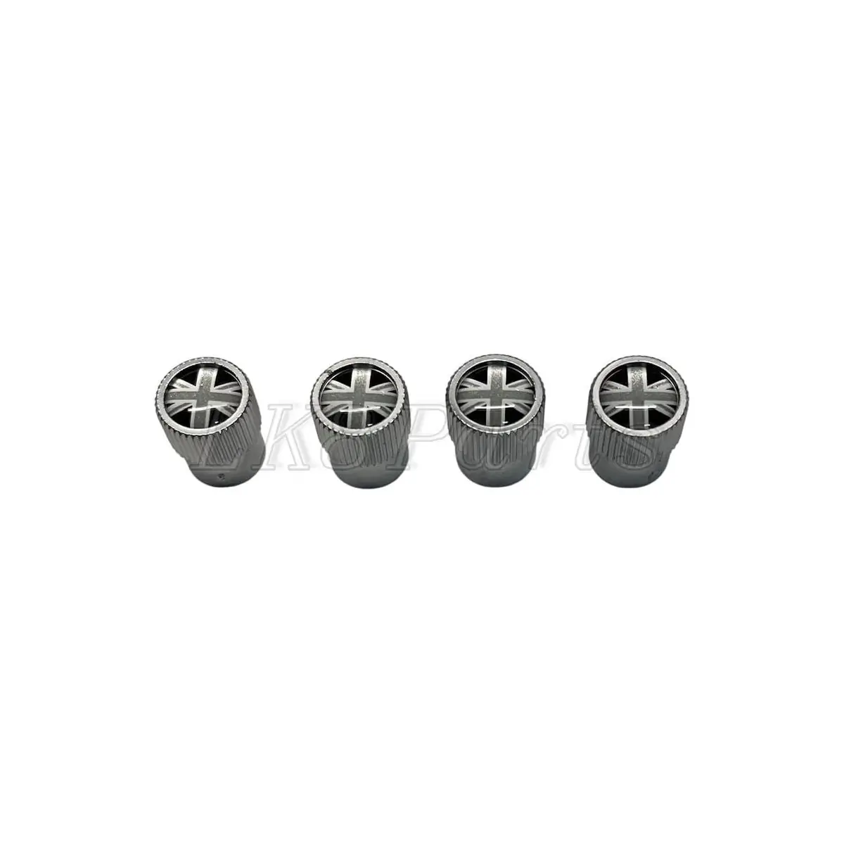 Silver Black Union Jack Tire Wheel Valve Stem Caps Oem 1