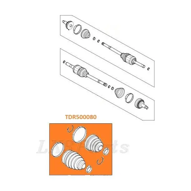 Rear Cv Boot Kit Pr2 Gkn 2