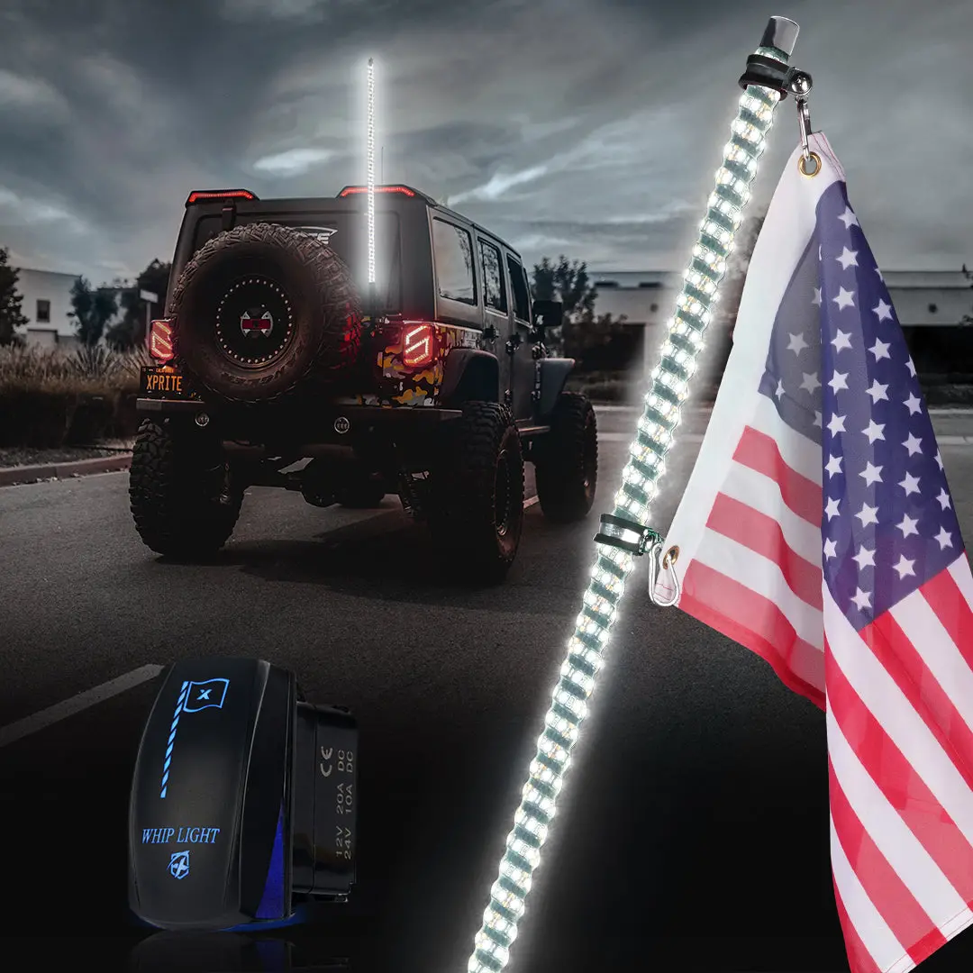 The Spiral Solid Color Led Whip Light With Spring Mount 1