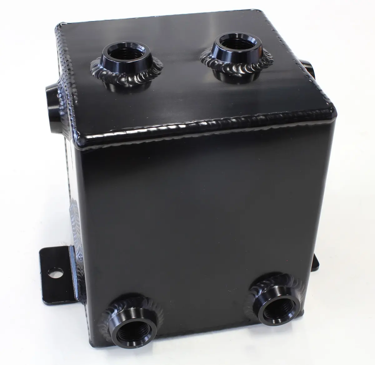 Universal Fabricated Alloy Fuel Tank – Black Finish, Custom-Mount Design 1