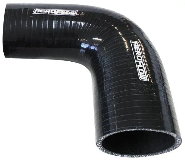 Gloss Black 4" To 3-1/4" Silicone Reducer Hose – 90° Tight-Bend Flexible Coupler (102Mm To 82Mm Id) 1