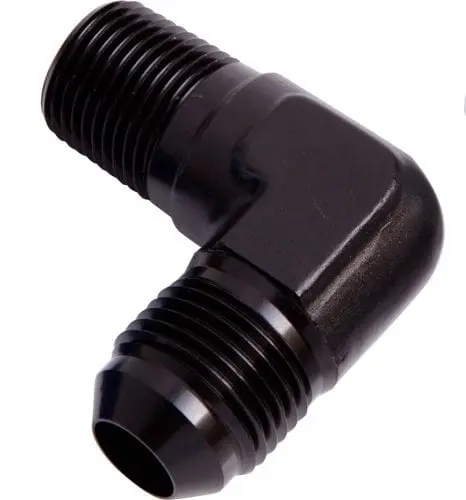 Af822-10-06Blk 90° Npt-To-An Adapter – 3/8" Npt To -10An Black Anodized 1