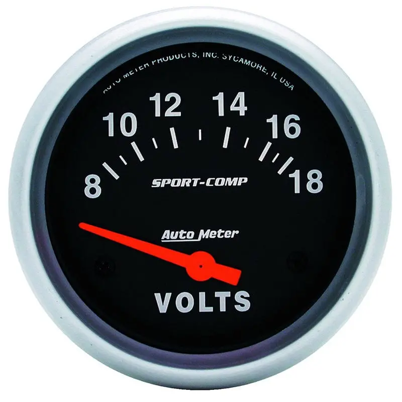 Autometer Sport-Comp Voltmeter Gauge – 2-1/16", Black Dial (Au3592) 1