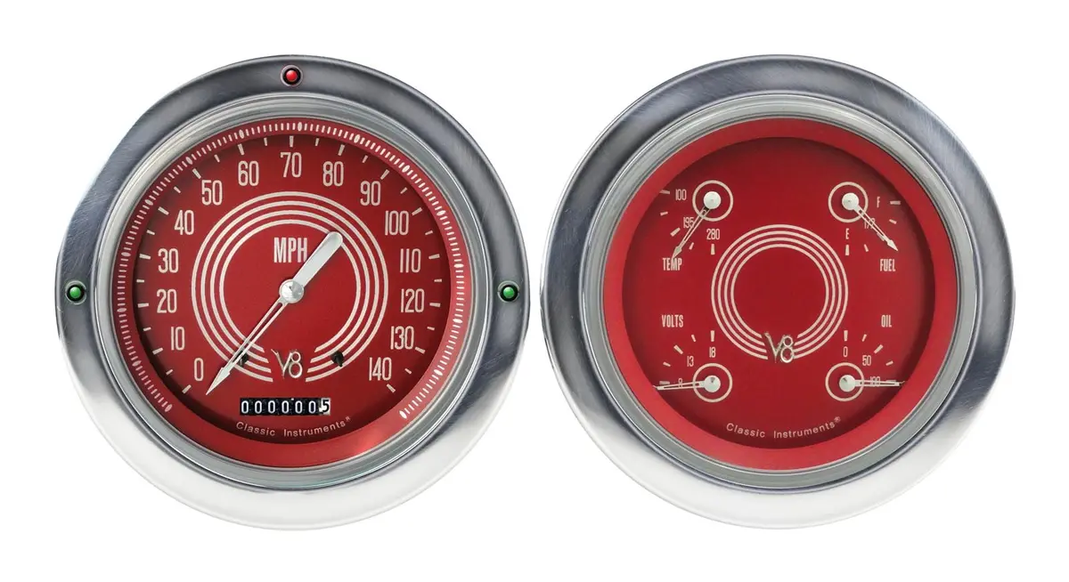 Classic Instruments Vintage-Style Gauge Cluster – 1954–55 Chevy Pickup Replica Set 1