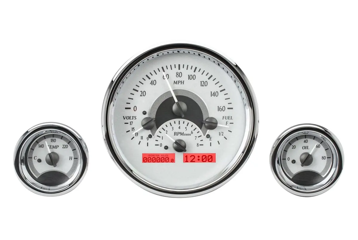 Dakota Digital Vhx Universal Gauge Kit – 5-1/8" Round Analog Display With Customizable Backlight (Vhx-1013-S-R) 1