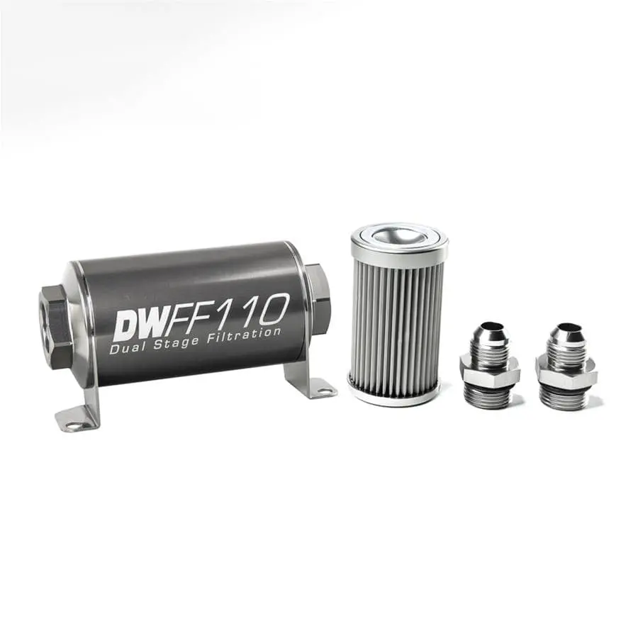 Deatschwerks 8-03-110-010K-8 Inline Fuel Filter – 8-Micron Filtration 1