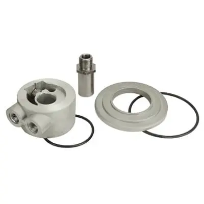 Derale 25731 Temperature-Controlled Sandwich Adapter – Oil Cooler Mounting Kit 1